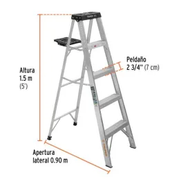 Escaleras Tijera 4 Peldaños con Bandeja T3 Max2.7m P4.8kg EAluminio, Truper 16742 165.254237 Escaleras Tijera 4 Peldaños con Ba Escaleras Tijera 4 Peldaños con Bandeja T3 Max2.7m P4.8kg EAluminio, Truper 16742 165.254237 Escaleras Tijera 4 Peldaños con Ba