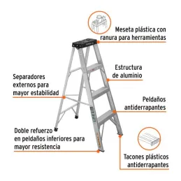 Escaleras de Tijera 3 Peldaños T3 Max2.4m P3.7kg EAluminio, Truper 16741 131.355932 Escaleras de Tijera 3 Peldaños T3 Max2.4m P Escaleras de Tijera 3 Peldaños T3 Max2.4m P3.7kg EAluminio, Truper 16741 131.355932 Escaleras de Tijera 3 Peldaños T3 Max2.4m P