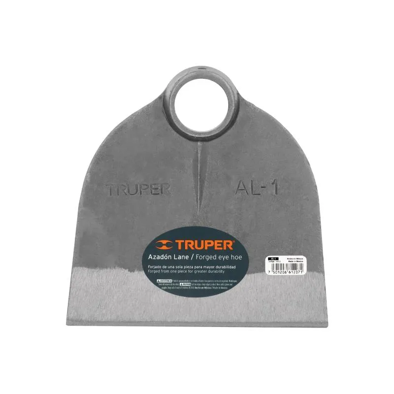  Azadon Lane N1 1.8lb 19x19cm D38-39mm SinMango Truper 10603 16.101695 Azadón Lane N° 1 de 0.8kg Sin Mango, Ancho Hoja 7 1/2" Al
