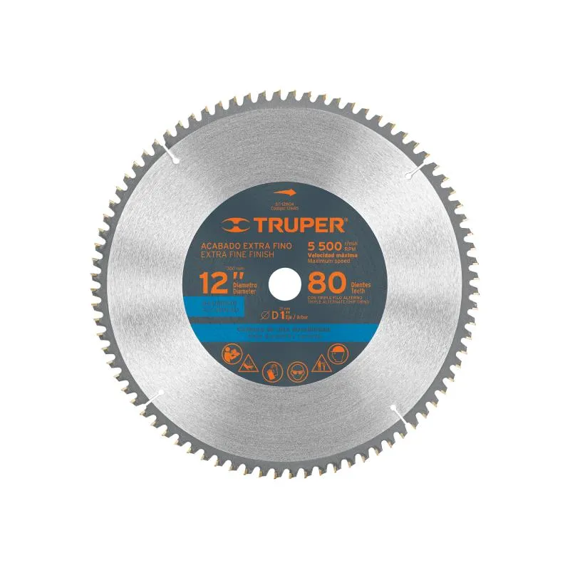  Discos sierras 12" 80Dientes C1", para aluminio, Truper 12685 72.881356 Discos sierras 12" 80Dientes C1", para aluminio, Truper