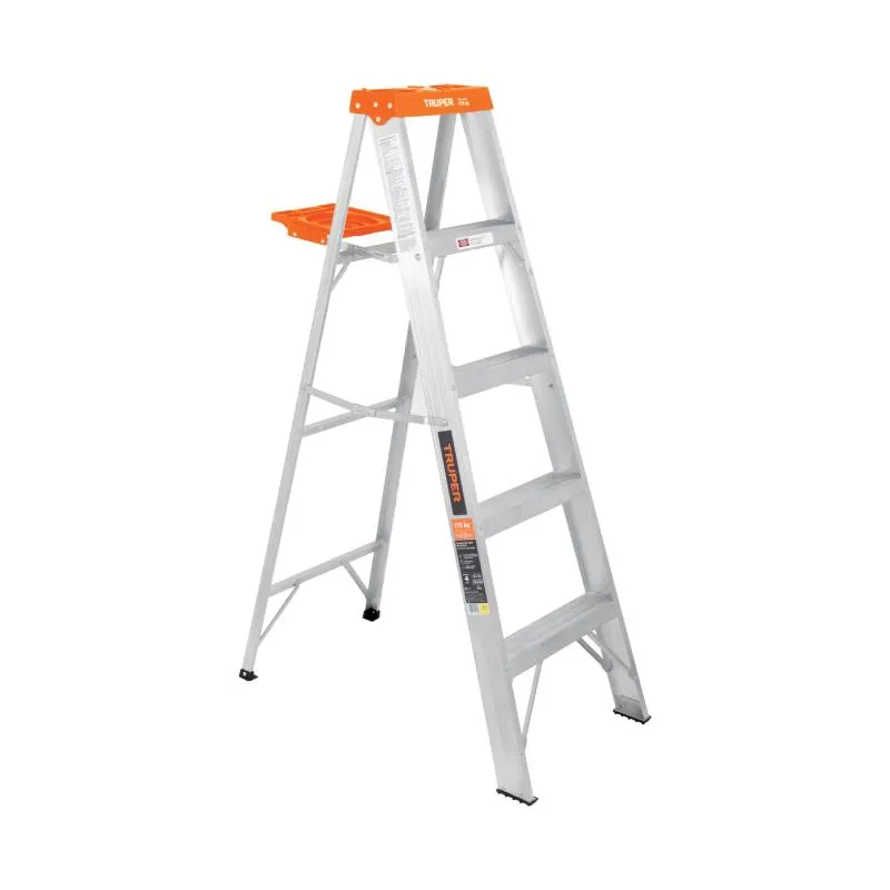 Escaleras Tijera 4 Peldaños con Bandeja T2 Max2.7m P5.1kg EAluminio, Truper 10264 208.474576 Escaleras Tijera 4 Peldaños con Ba