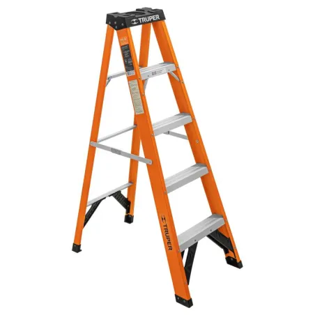  Escaleras de Tijera 4 Peldaños T2 Max2.9m P6.5kg FibraVidrio, Truper 100224 314.40678 Escaleras de Tijera 4 Peldaños T2 Max2.9m
