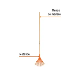  Escobas Metalica Curva 10" 15 Dientes Mango 48" Calibre 22, EM-15 19678 Truper 12.288136 Escobas Metalica para Jardín Curva 10"