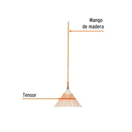  Escobas Metalica Recta 22" 22 Dientes Mango 48" Calibre 19, Con Tensor de Dientes, EMX-22 14328 Truper 20.338983 Escobas Metali