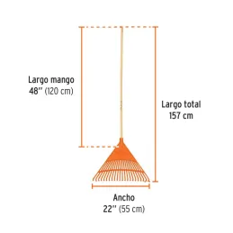  Escobas Plastica Rigida 22" 22 Dientes Mango 48", Polipropileno de Alta Resistencia, EP-22R 19786 Truper 15.169492 Escobas Plas