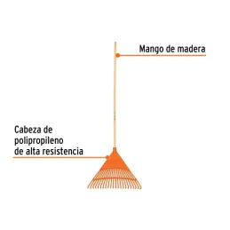  Escobas Plastica Rigida 22" 22 Dientes Mango 48", Polipropileno de Alta Resistencia, EP-22R 19786 Truper 15.169492 Escobas Plas