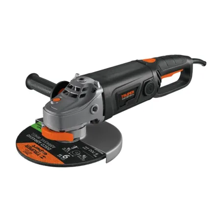  Esmeriladora angular 9" Industrial, 2000W 6200RPM Mango Ergonomico con Disco y Carbon de Rpsto, ESMA-9N3-2 18295 Truper 292.372