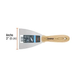  Espatula Flexible 3" Mango de Madera, acero alto carbono, Hoja Desbastada y Templada, ET-3F 14449 Truper 6.694915 Espatula Flex