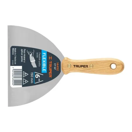  Espatula Flexible 6" Mango de Madera, acero alto carbono, Hoja Desbastada y Templada, ET-6F 14452 Truper 11.271186 Espatula Fle