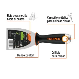  Espatula Flexible 3" Mango Comfort Grip, Acero Inoxidable, ET-3FX 15851 Truper 8.389831 Espatula Flexible 3" Mango Comfort Grip