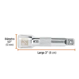  Extension Largo 3" encastre 3/8" Largo 3", en Acero al Cromo vanadio, Diametro 13 mm, E-5260 13663 Truper 5.423729 Extension La