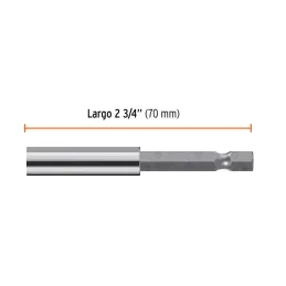  Extension magnetica 1/4" x70mm, estuche con 5 piezas, Truper 11869 11.186441 Extension magnetica 1/4" x70mm, estuche con 5 piez