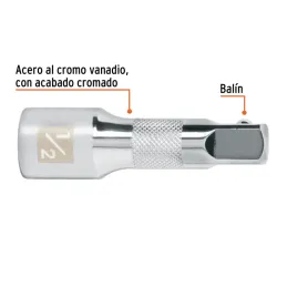  Extension, Encastre 1/2", Diametro 17 mm Largo 2 1/2", acero al cromo vanadio, E-5460 13414 Truper 7.288136 Extension, Encastre