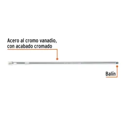  Extension, Encastre 1/2", Largo 24", acero al cromo vanadio, E-5466 13920 Truper 55.084746 Extension, Encastre 1/2", Largo 24",
