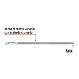  Extension, Encastre 1/2", Largo 15", acero al cromo vanadio, E-5464 13918 Truper 39.830508 Extension, Encastre 1/2", Largo 15",
