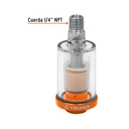  Filtro Separador de Agua y Aceite, Cuerpo de Aluminio, Maxima 120PSI, FISE 19027 Truper 13.050847 Filtro Separador de Agua y Ac