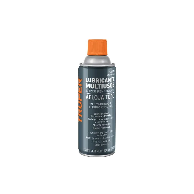  Aceite Aflojatodo 400ml 14oz, Super Penetrante Protege y Limpia, WT-400 13471 Truper 8.389831 Aceite Multiuso Afloja Todo 400ml