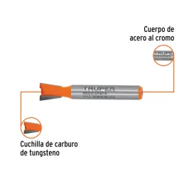  Fresas Cola de Pato 5/16" x10mm Truper 102717 15.084746 Fresas Cola de Pato 5/16" x10mm Truper 102717

Cuerpo de acero al cromo