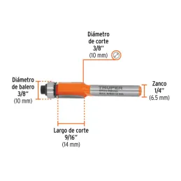  Fresas Corte Recto 3/8" x14mm cRodaje Truper 102721 15.084746 Fresas Corte Recto 3/8" x14mm cRodaje Truper 102721

Cuerpo de ac
