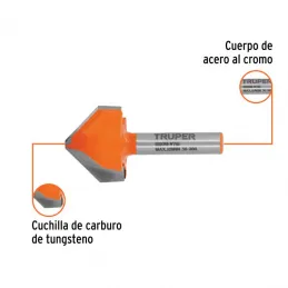  Fresas Corte V 7/8" x18mm Truper 11467 13.983051 Fresas Corte V 7/8" x18mm Truper 11467

Cuerpo de acero al cromo y cuchilla de
