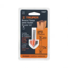  Fresas Corte V 7/8" x18mm Truper 11467 13.983051 Fresas Corte V 7/8" x18mm Truper 11467

Cuerpo de acero al cromo y cuchilla de