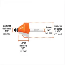  Fresas Doble Romana 1-3/8" x22mm cRodaje, Truper 11481 32.20339 Fresas Doble Romana 1-3/8" x22mm cRodaje, Truper 11481

Cuerpo 