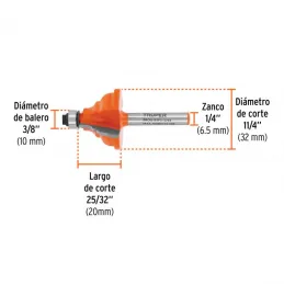  Fresas Española 1-1/4" x20mm cRodaje, Truper 10676 28.813559 Fresas Española 1-1/4" x20mm cRodaje, Truper 10676

Cuerpo de acer