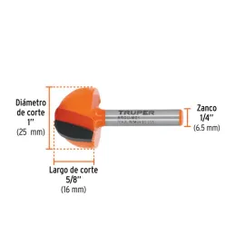  Fresas Media Caña 1" x16mm Truper 102723 19.491525 Fresas Media Caña 1" x16mm Truper 102723

Cuerpo de acero al cromo y cuchill