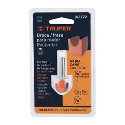  Fresas Media Caña 5/8" x13mm Truper 102722 11.440678 Fresas Media Caña 5/8" x13mm Truper 102722

Cuerpo de acero al cromo y cuc