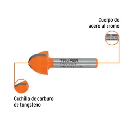  Fresas Media Caña 3/4" x13mm Truper 11463 13.050847 Fresas Media Caña 3/4" x13mm Truper 11463

Cuerpo de acero al cromo y cuchi