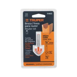  Fresas Media Caña 3/4" x13mm Truper 11463 13.050847 Fresas Media Caña 3/4" x13mm Truper 11463

Cuerpo de acero al cromo y cuchi