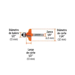  Fresas Pecho de Paloma 1-1/8" x13mm cRodaje Truper 102727 27.966102 Fresas Pecho de Paloma 1-1/8" x13mm cRodaje Truper 102727

