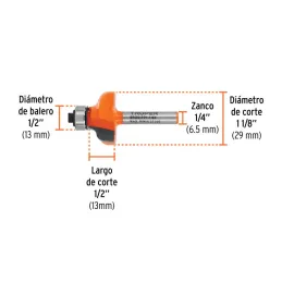  Fresas Pecho de Paloma 1-1/8" x13mm cRodaje Truper 11479 22.881356 Fresas Pecho de Paloma 1-1/8" x13mm cRodaje Truper 11479

Cu