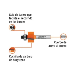  Fresas Rebajadora 7/8" x13mm cRodaje Truper 102724 17.79661 Fresas Rebajadora 7/8" x13mm cRodaje Truper 102724

Cuerpo de acero