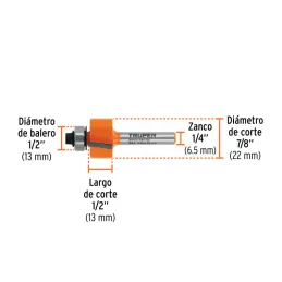  Fresas Rebajadora 7/8" x13mm cRodaje Truper 102724 17.79661 Fresas Rebajadora 7/8" x13mm cRodaje Truper 102724

Cuerpo de acero
