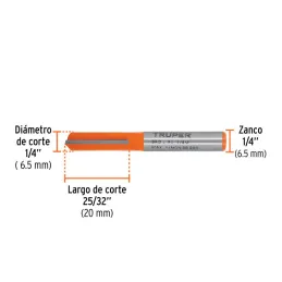  Fresas Recta de dos Filos 1/4" x20mm Truper 11452 8.220339 Fresas Recta de dos Filos 1/4" x20mm Truper 11452

Cuerpo de acero a