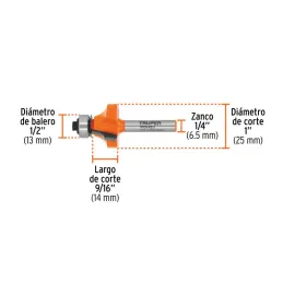  Fresas Redondeadoras 1" x14mm cRodaje Truper 11469 16.101695 Fresas Redondeadoras 1" x14mm cRodaje Truper 11469

Cuerpo de acer