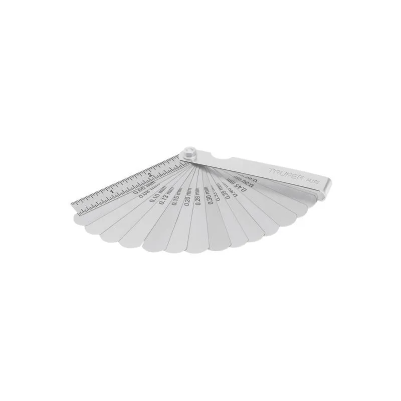  Galgas de Bujia, 15 Hojas, Graduacion 0.05 - 0.63mm Inc. Regla Graduada, en acero al manganeso, CAL-15 14395 Truper 6.610169 Ga