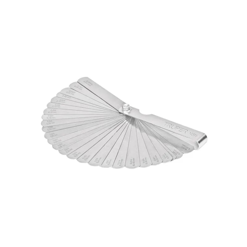  Galgas de Bujia, 26 Hojas, Graduacion 0.04 - 0.63mm Inc. Regla Graduada, en acero al manganeso, CAL-26 14396 Truper 9.322034 Ga