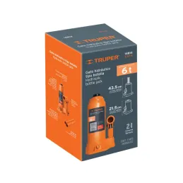 Gata de Botella 6 Toneladas, Con Tornillo de Extension, Altura Max 435 mm, GAT-6 14814 Truper 85.59322 Gata de Botella 6 Tonela