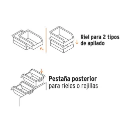  Gavetas Bandejas Apilables N2 17x11x8cm Polipropileno Truper 10889 2.457627 Gavetas Bandejas Apilables N2 17x11x8cm Polipropile