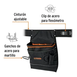  Portaherramientas 7 Compartimientos Poliester Forro PVC con cinturon, Truper 15312 30.508475 Portaherramientas 7 Compartimiento