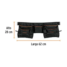  Portaherramientas 20 Compartimientos Poliester Forro PVC con cinturon, Truper 15314 54.237288 Portaherramientas 20 Compartimien