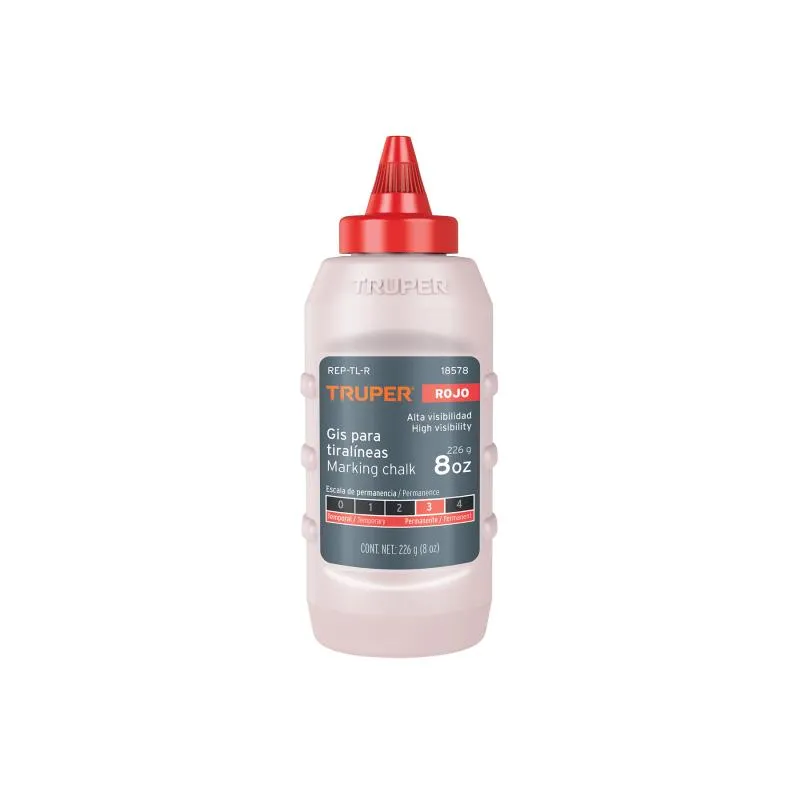  Gis rojo de repuesto para tiralinea alta visibilidad 8oz, REP-TL-R 18578 Truper 3.389831 Gis rojo de repuesto para tiralinea al