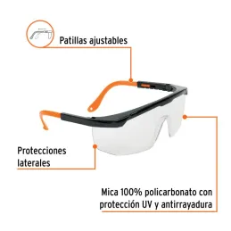 Lentes de Seguridad Ajustable Transparente, 100% Policarbonato con UV Antirayadura, LEN-2000 14284 Truper - Truper 2