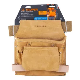  Portaherramientas 10 Compartimientos Carnaz con Cinturon, Truper 11533 27.118644 Portaherramientas 10 Compartimientos Carnaza c