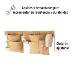  Portaherramientas 13 Compartimientos Carnaza con Cinturon, Truper 11537 51.694915 Portaherramientas 13 Compartimientos Carnaza 