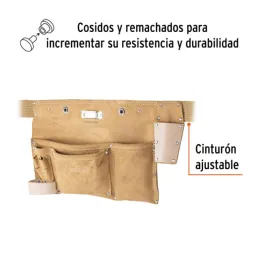  Portaherramientas 9 Compartimientos Carnaza con Cinturon, Truper 11534 30.508475 Portaherramientas 9 Compartimientos Carnaza co