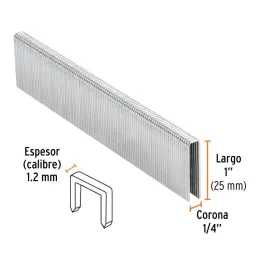  Grapas Corona 1/4" Calibre 18 L25mm Engrapadora Neumatica C5000u Truper 18274 32.20339 Grapas Corona 1/4" Calibre 18 L25mm Engr