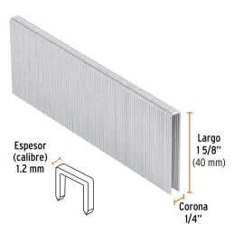  Grapas Corona 1/4" Calibre 18 L40mm Engrapadora Neumatica C5000u Truper 18279 51.694915 Grapas Corona 1/4" Calibre 18 L40mm Eng